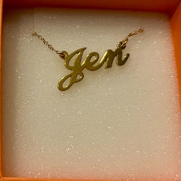 MYKA Personalized Cursive Name Necklace "Jen" - Picture 1 of 4